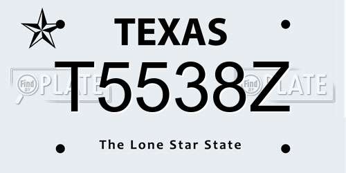 T5538Z Texas License Plate