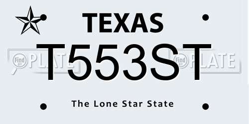 T553ST Texas License Plate