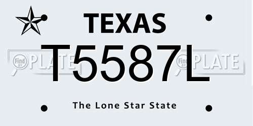 T5587L Texas License Plate