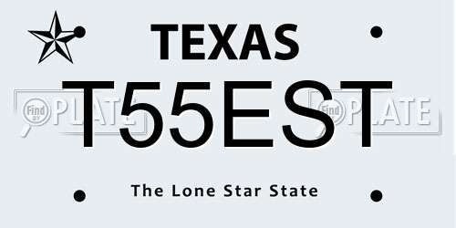 T55EST Texas License Plate