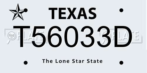T56033D Texas License Plate