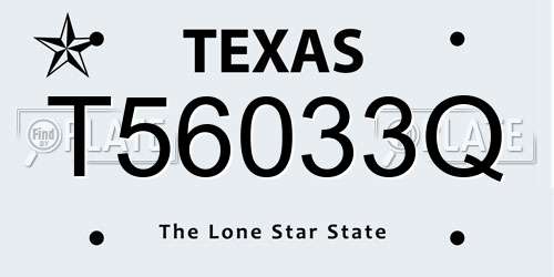 T56033Q Texas License Plate