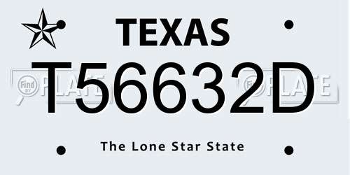T56632D Texas License Plate