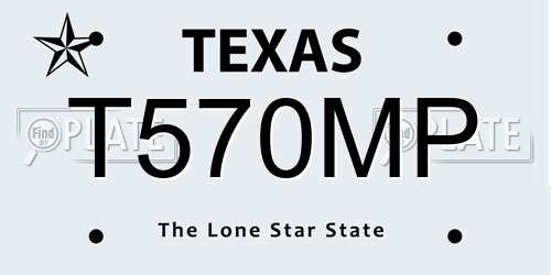 T570MP Texas License Plate