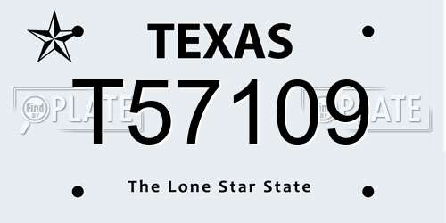 T57109 Texas License Plate