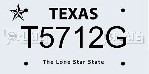 T5712G Texas License Plate