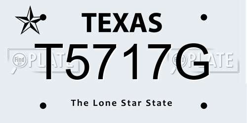 T5717G Texas License Plate