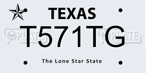 T571TG Texas License Plate