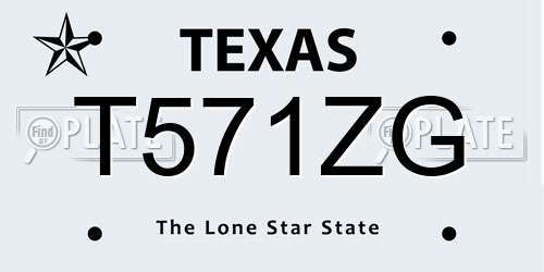 T571ZG Texas License Plate