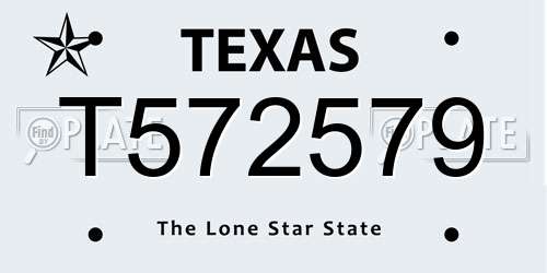 T572579 Texas License Plate
