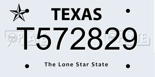 T572829 Texas License Plate