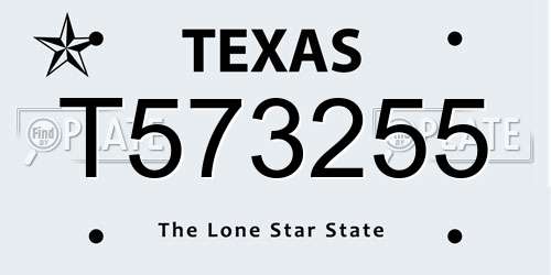 T573255 Texas License Plate