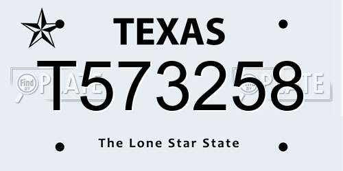 T573258 Texas License Plate