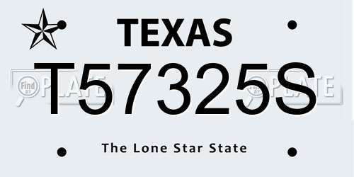 T57325S Texas License Plate