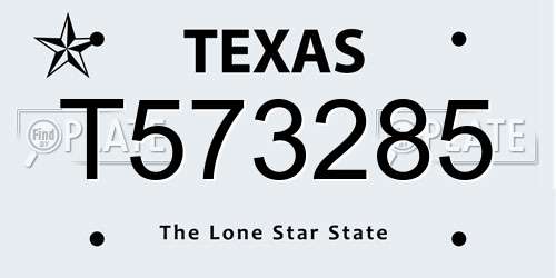 T573285 Texas License Plate
