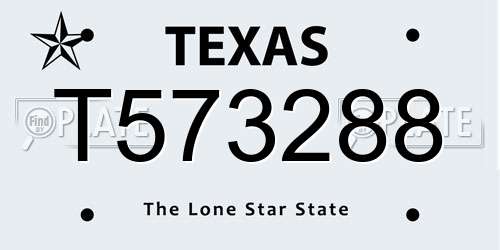 T573288 Texas License Plate