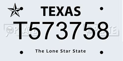 T573758 Texas License Plate