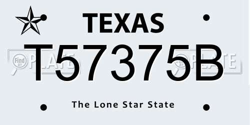 T57375B Texas License Plate