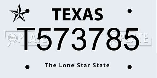 T573785 Texas License Plate