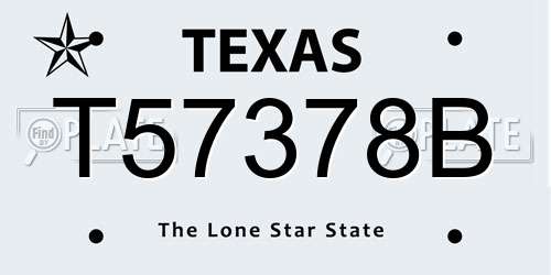 T57378B Texas License Plate