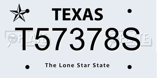 T57378S Texas License Plate