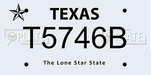 T5746B Texas License Plate