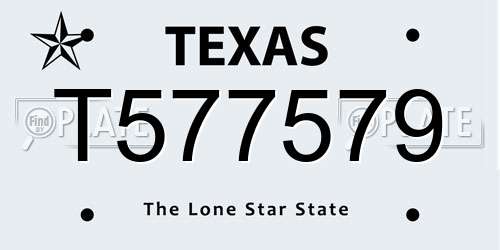 T577579 Texas License Plate