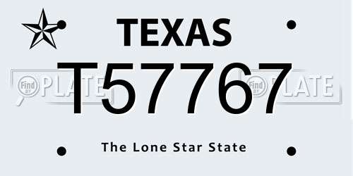 T57767 Texas License Plate