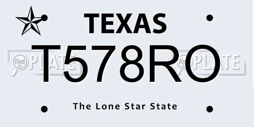 T578RO Texas License Plate