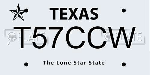 T57CCW Texas License Plate