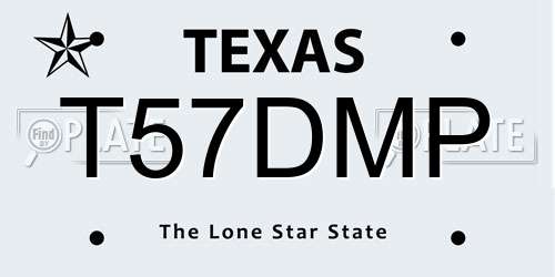 T57DMP Texas License Plate