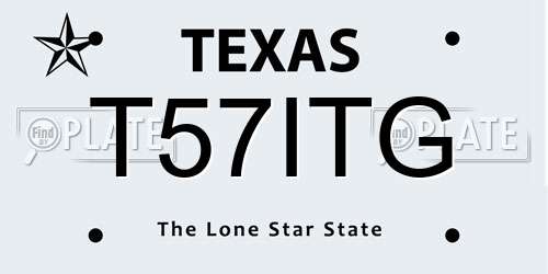 T57ITG Texas License Plate