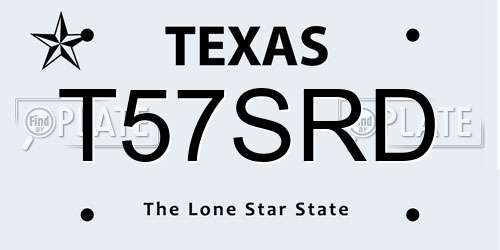 T57SRD Texas License Plate