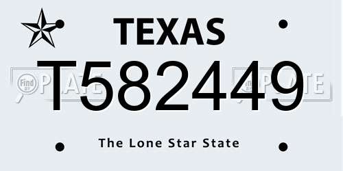 T582449 Texas License Plate