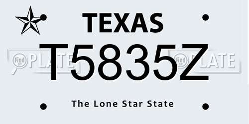 T5835Z Texas License Plate