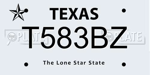 T583BZ Texas License Plate