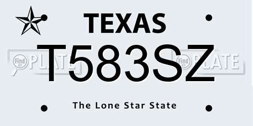 T583SZ Texas License Plate