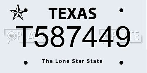 T587449 Texas License Plate