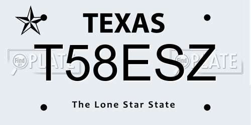 T58ESZ Texas License Plate