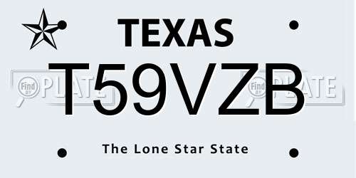 T59VZB Texas License Plate