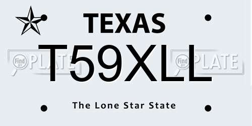 T59XLL Texas License Plate