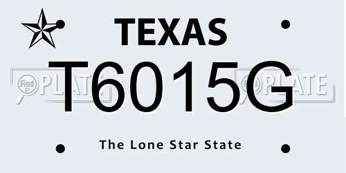 T6015G Texas License Plate