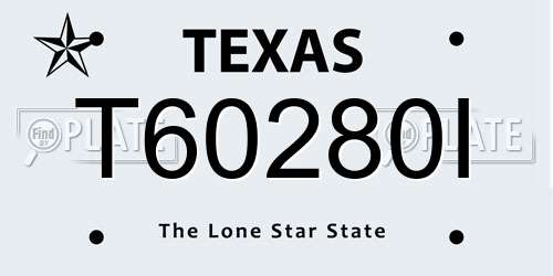 T60280I Texas License Plate