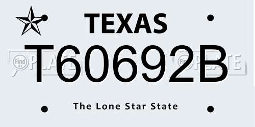 T60692B Texas License Plate
