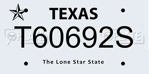 T60692S Texas License Plate