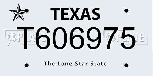 T606975 Texas License Plate