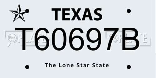 T60697B Texas License Plate