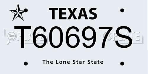 T60697S Texas License Plate