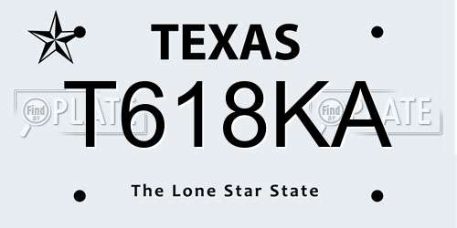 T618KA Texas License Plate