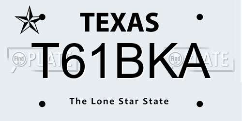 T61BKA Texas License Plate
